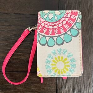 Thirty-One Pink and Yellow Mandala Case with Wrist Strap